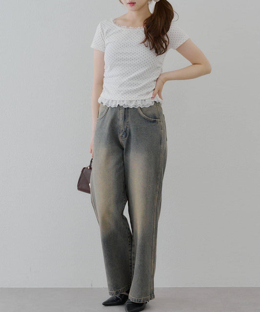 【尺碼齊全】寬鬆牛仔褲