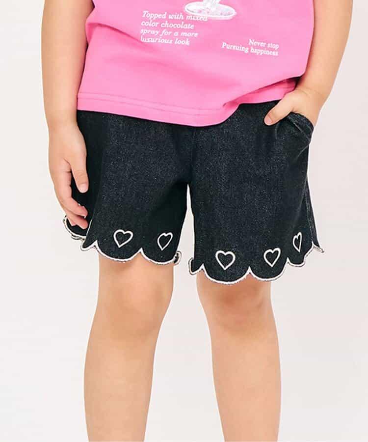 下襬扇邊刺繡短褲 短款