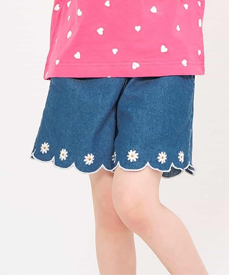 下襬扇邊刺繡短褲 短款