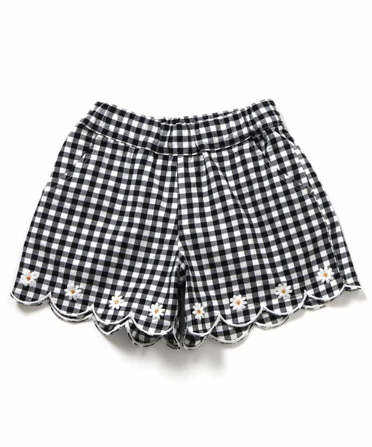 下襬扇邊刺繡短褲 短款