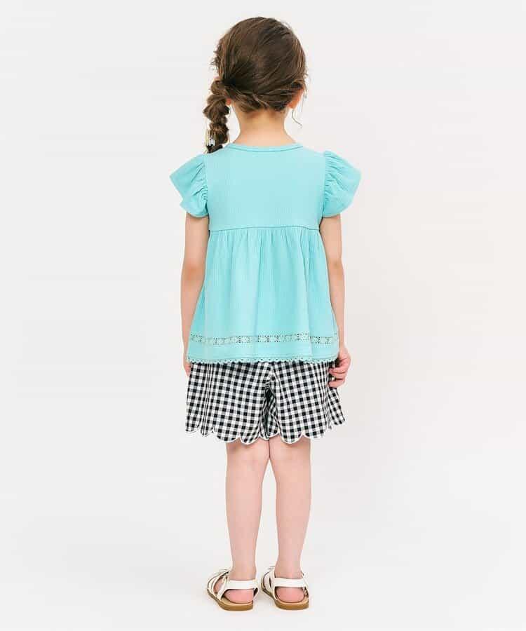 下襬扇邊刺繡短褲 短款