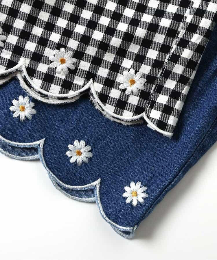 下襬扇邊刺繡短褲 短款