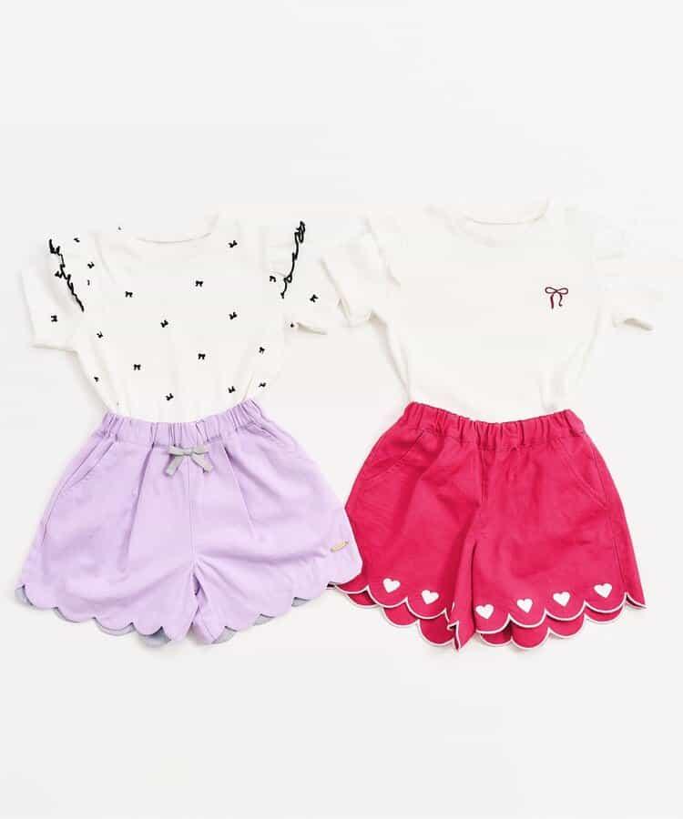 下襬扇邊刺繡短褲 短款