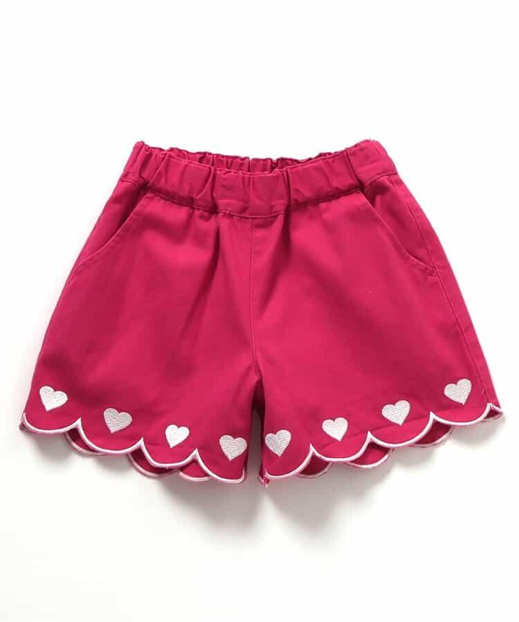 下襬扇邊刺繡短褲 短款