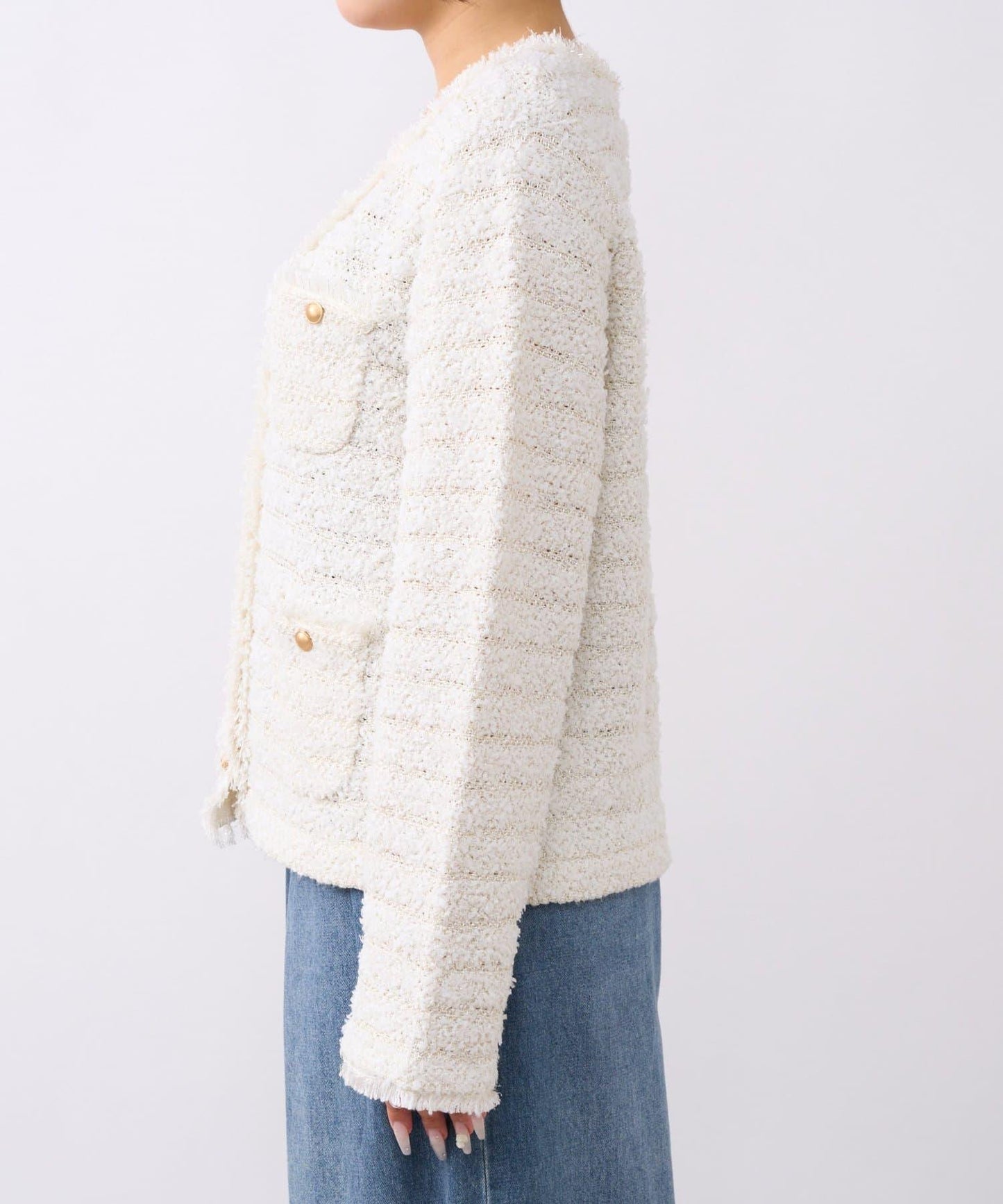 時尚精緻羊毛編織夾克開衫