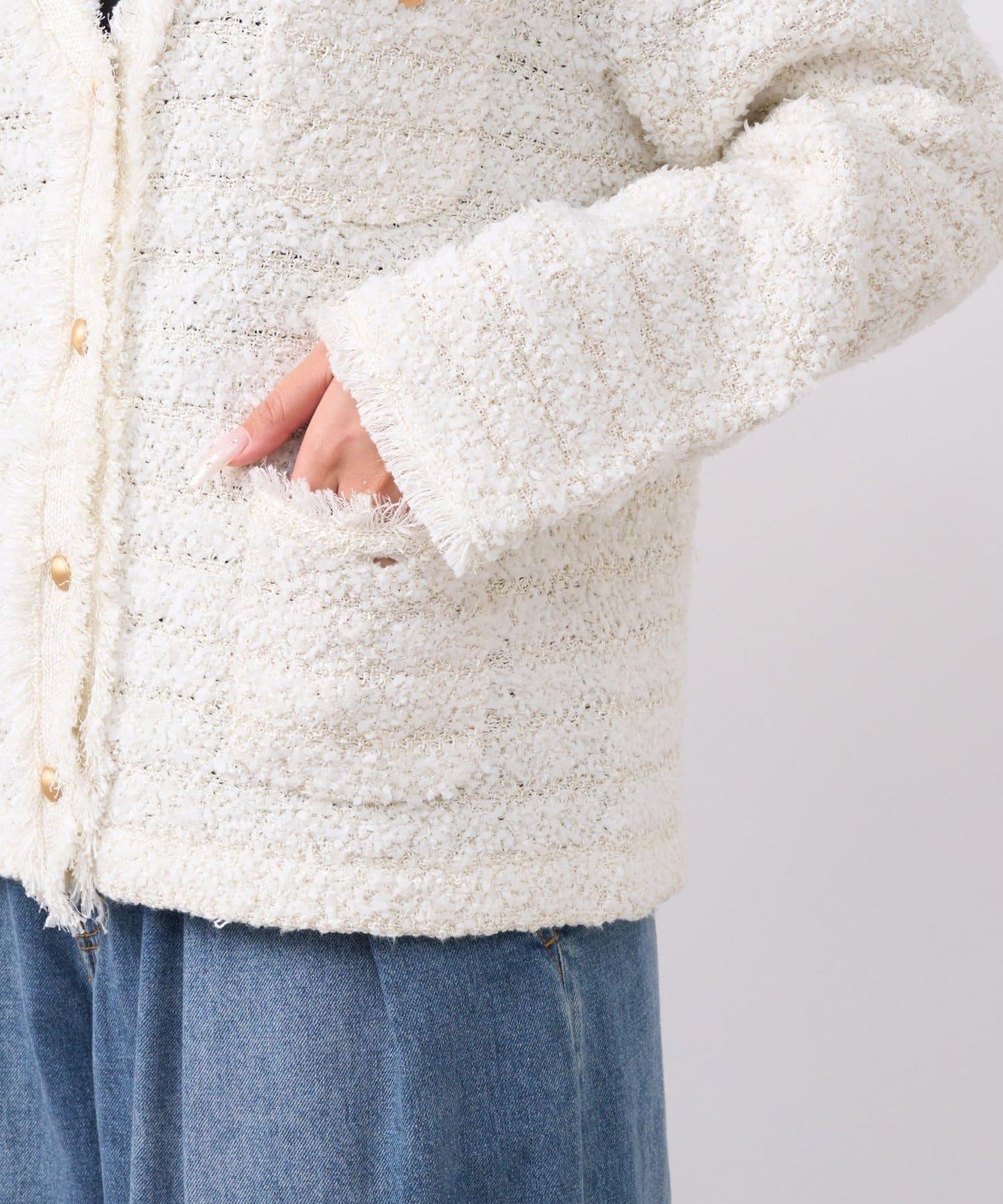 時尚精緻羊毛編織夾克開衫