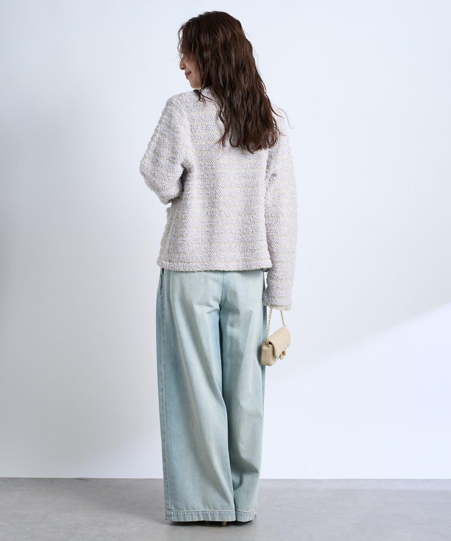 時尚精緻羊毛編織夾克開衫