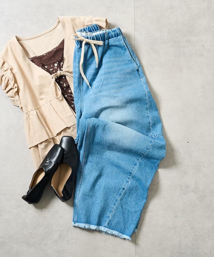 洗水處理 曲線寬鬆牛仔褲