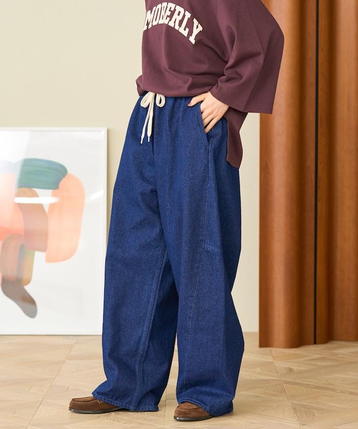 洗水處理 曲線寬鬆牛仔褲