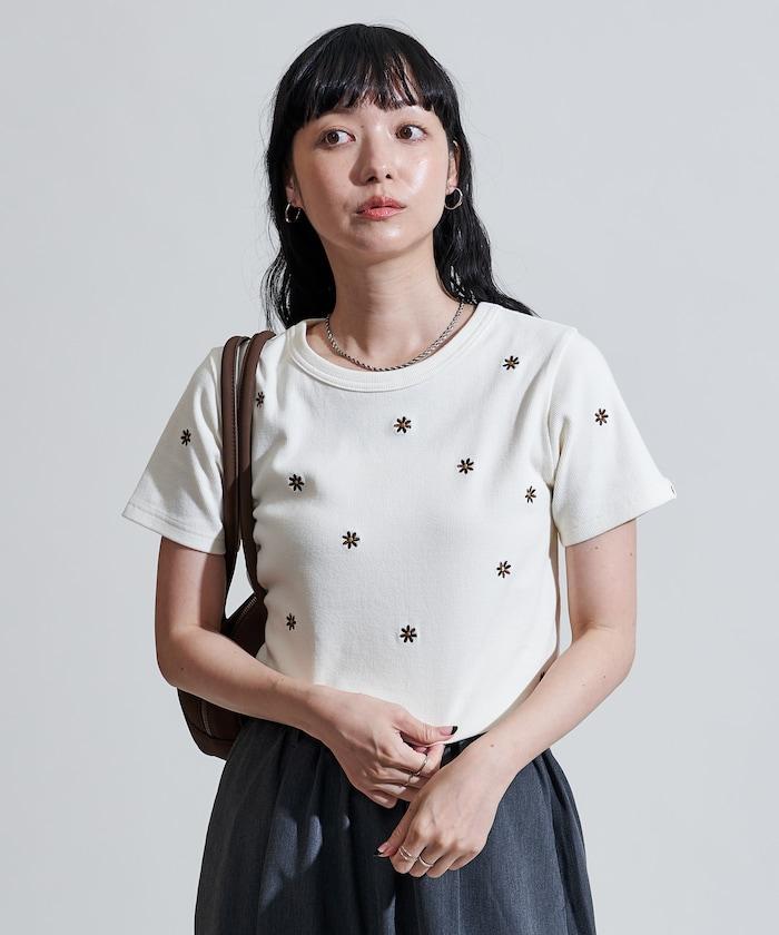 迷你雛菊刺繡T恤/肋T恤