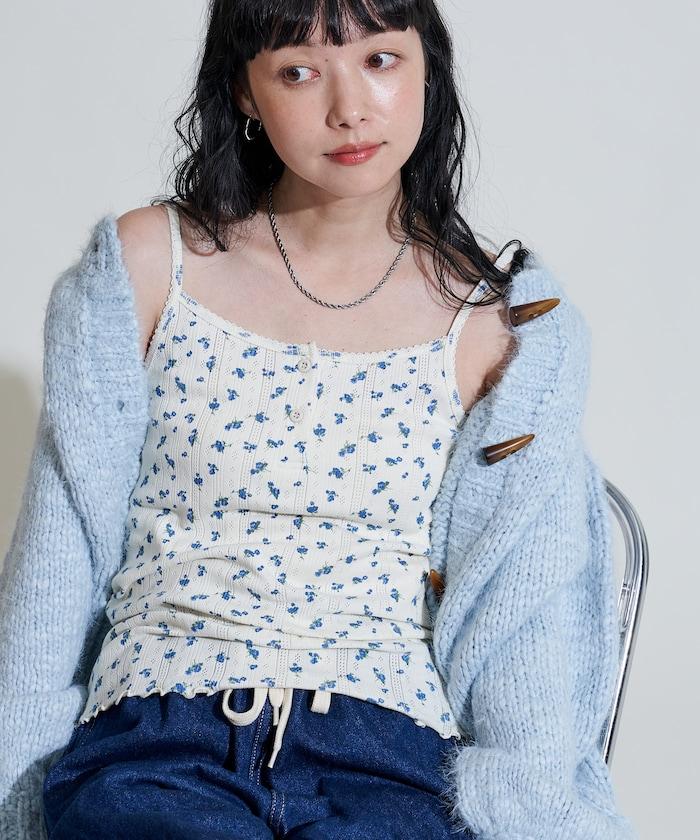 花紋 針孔提花 圓領 女士背心