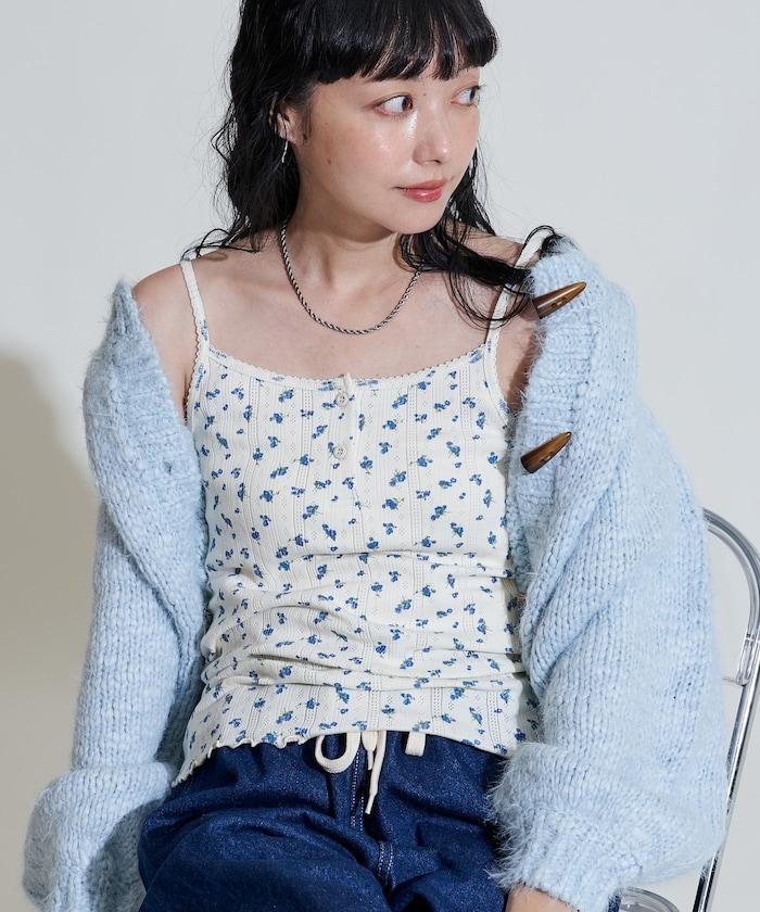 花紋 針孔提花 圓領 女士背心