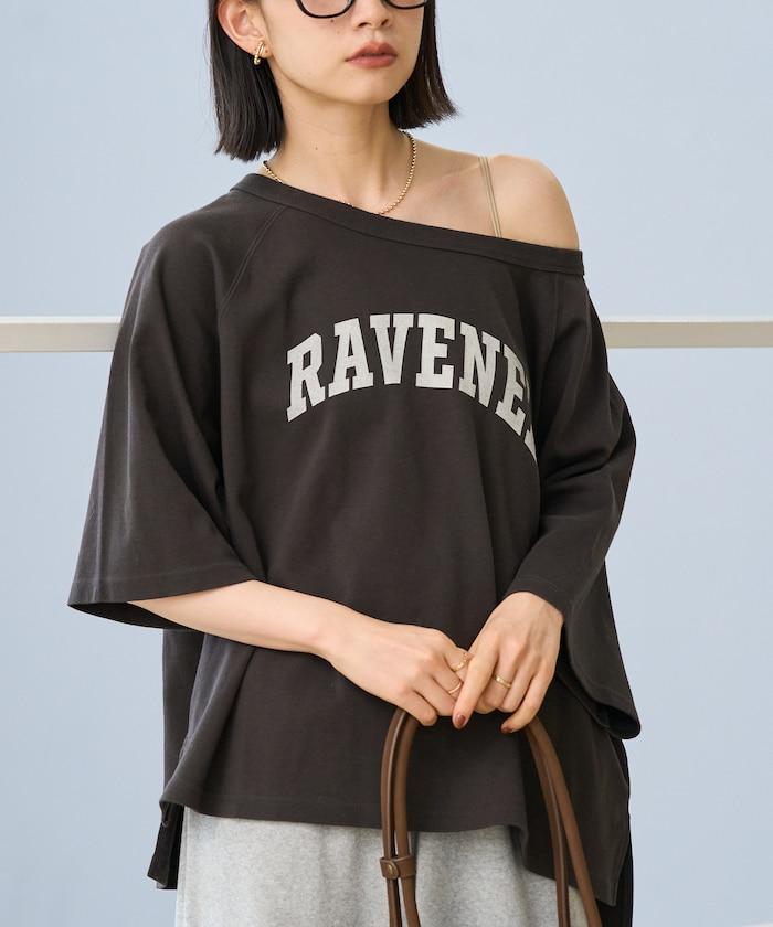 2WAY 平滑logo七分袖T恤/露肩T恤