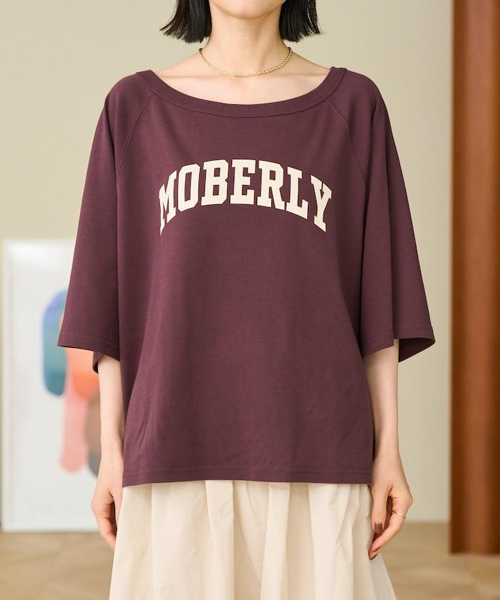 2WAY 平滑logo七分袖T恤/露肩T恤