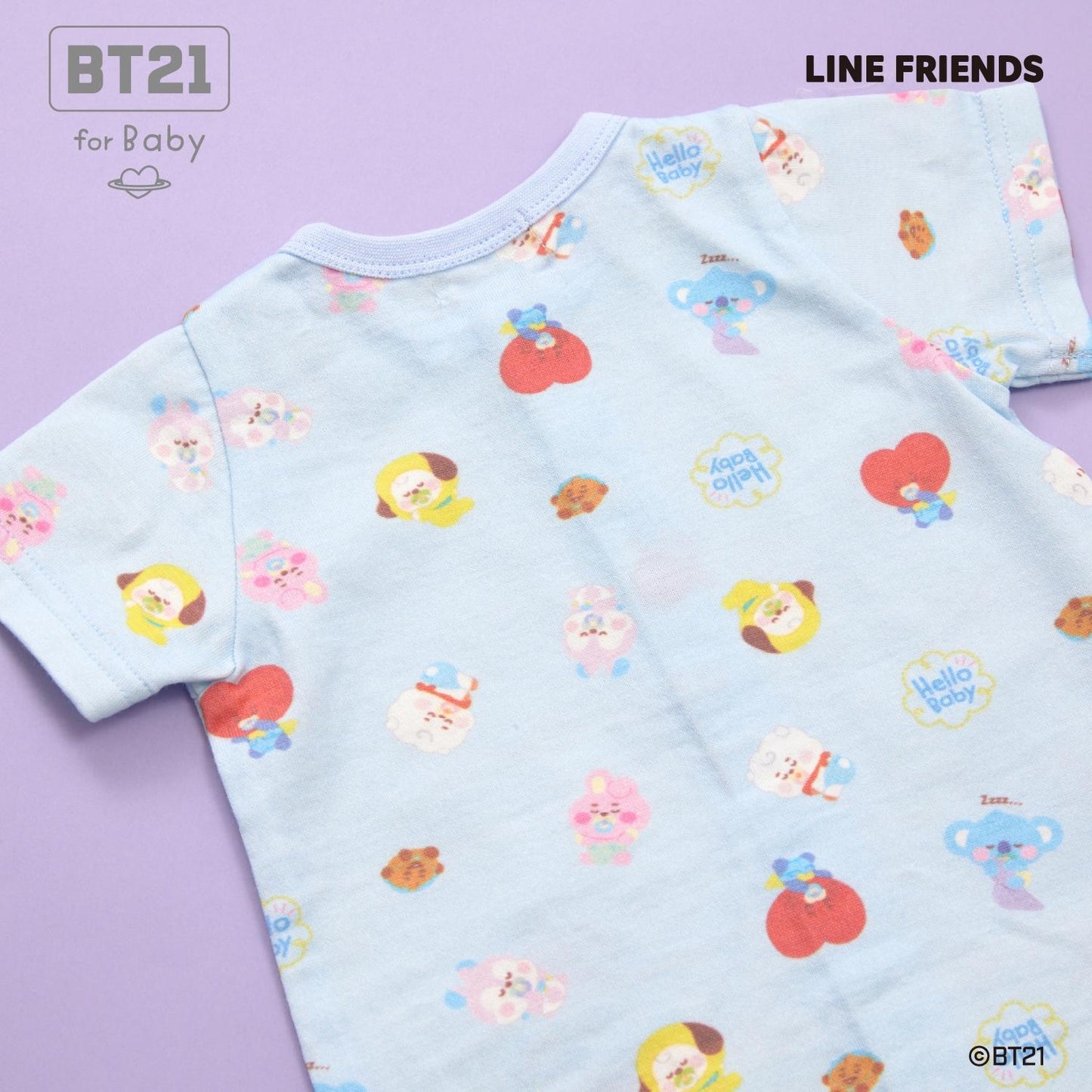 【《BT21》】刺繡貼布全印花短款連體衣