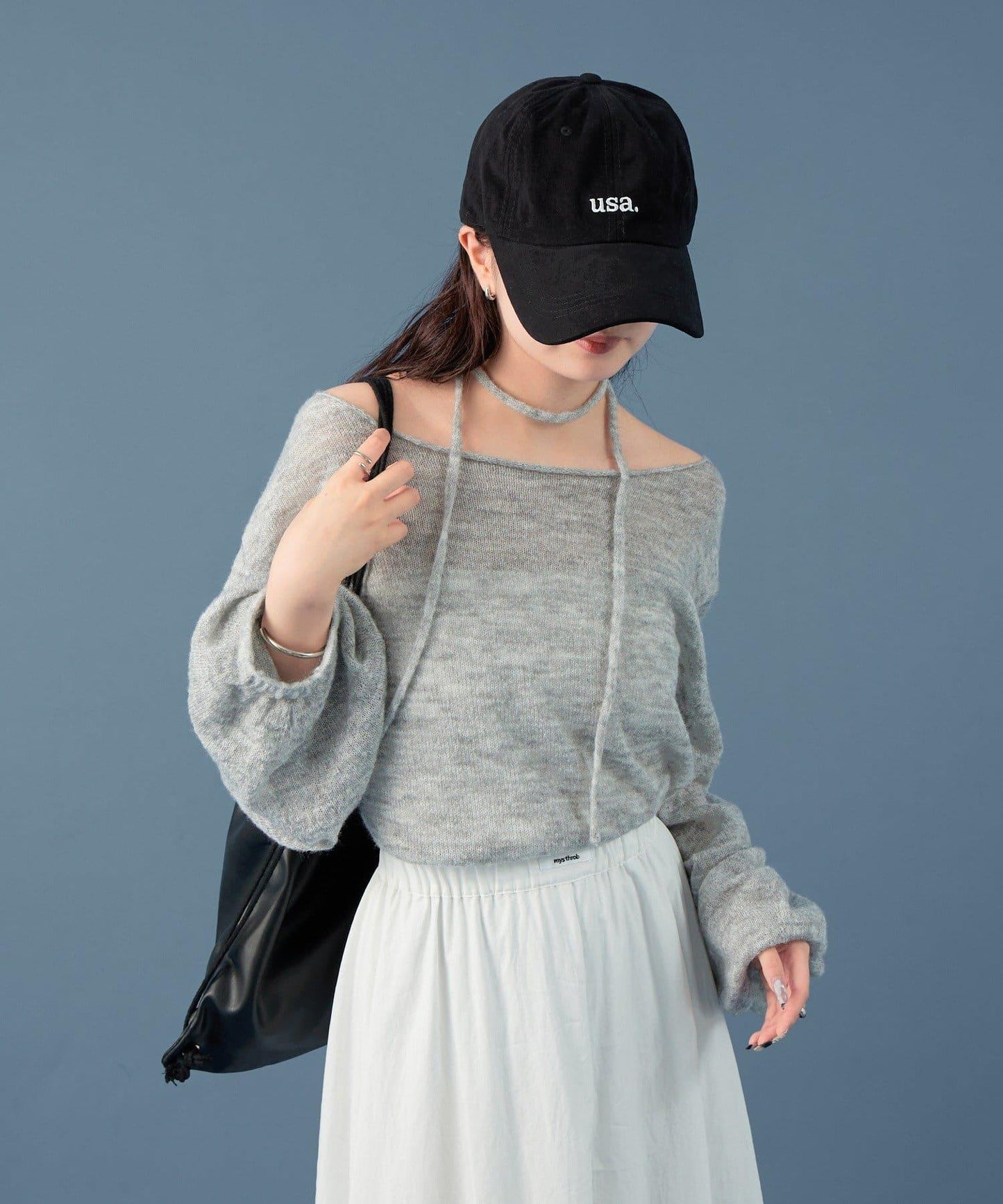 混色透明針織衫