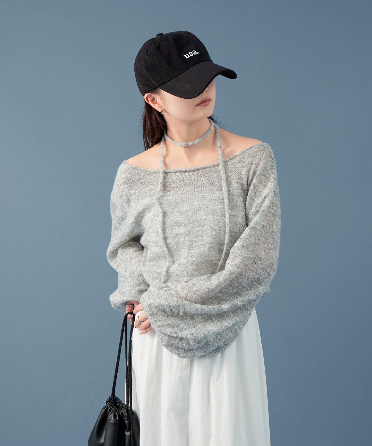 混色透明針織衫