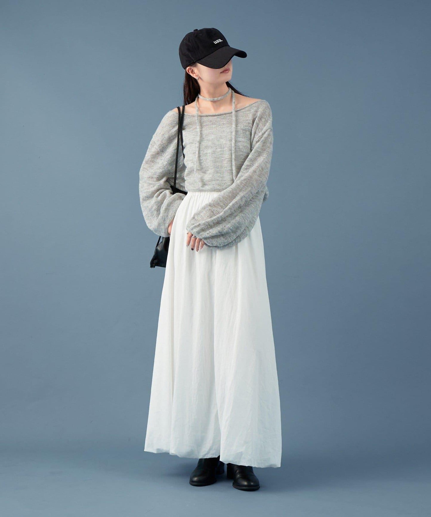 混色透明針織衫