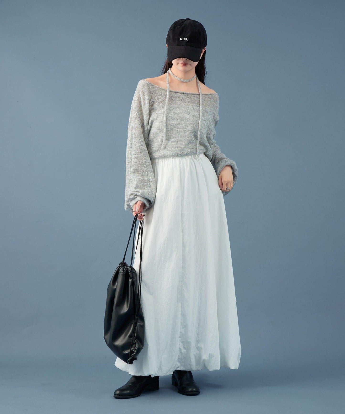 混色透明針織衫