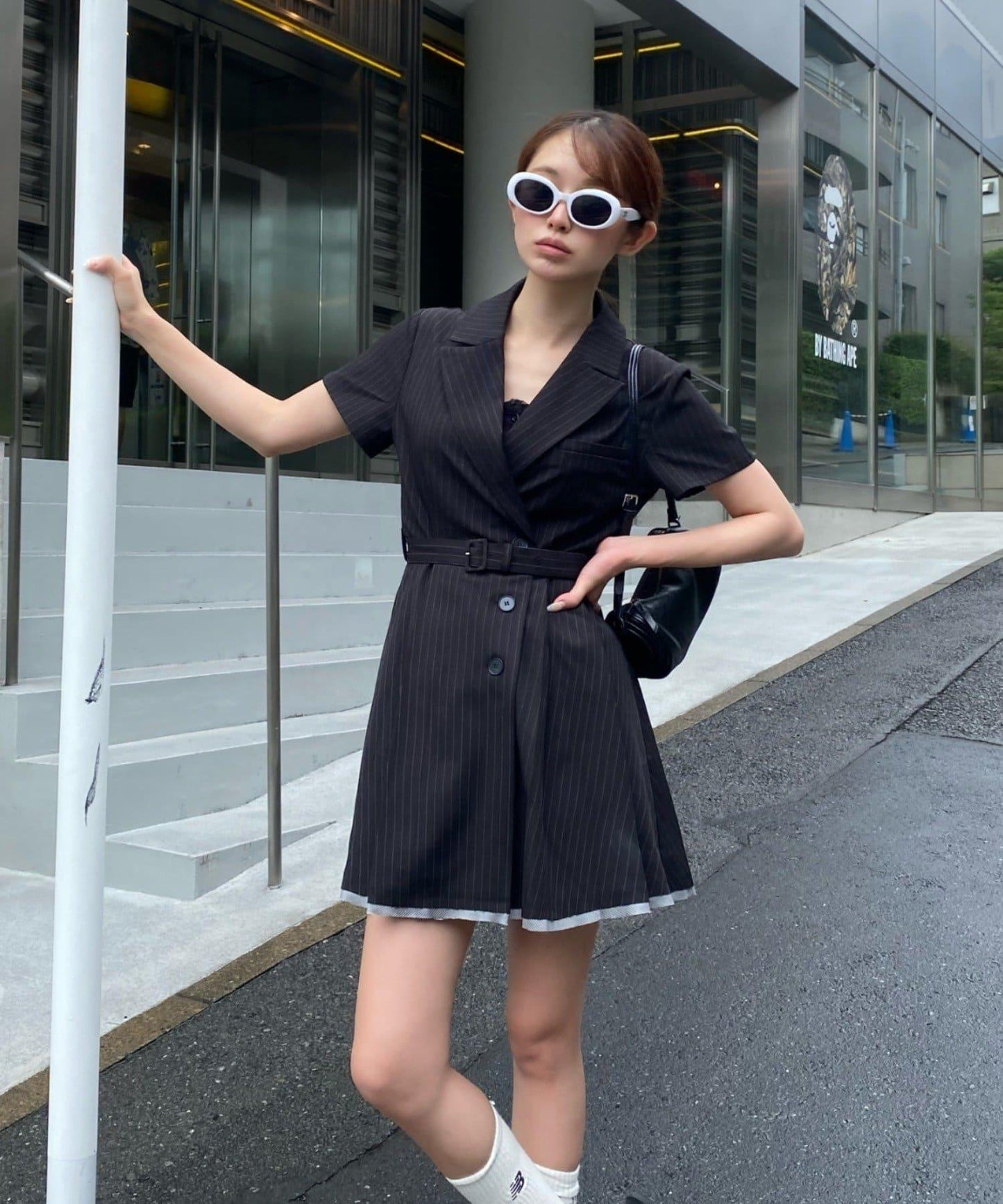 西裝外套迷你連衣裙