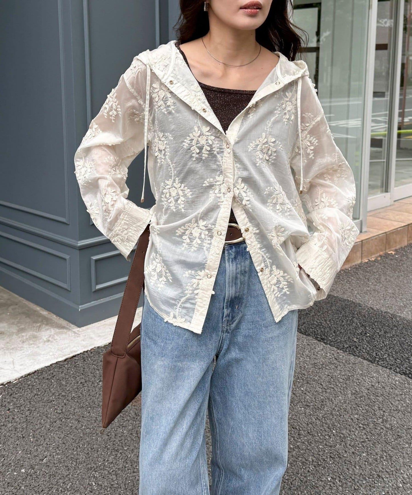 3D刺繡連帽襯衫