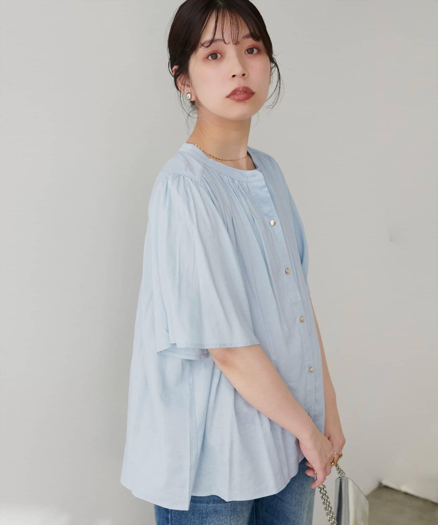 【限定】麻混闊袖襯衫