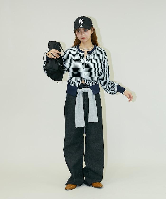 條紋開衫