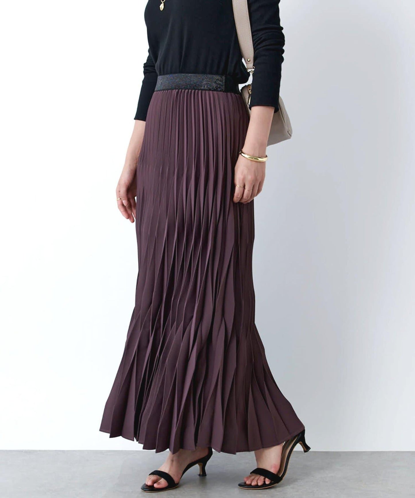 《腰部全鬆緊設計·優雅顯瘦◎》褶皺半身裙