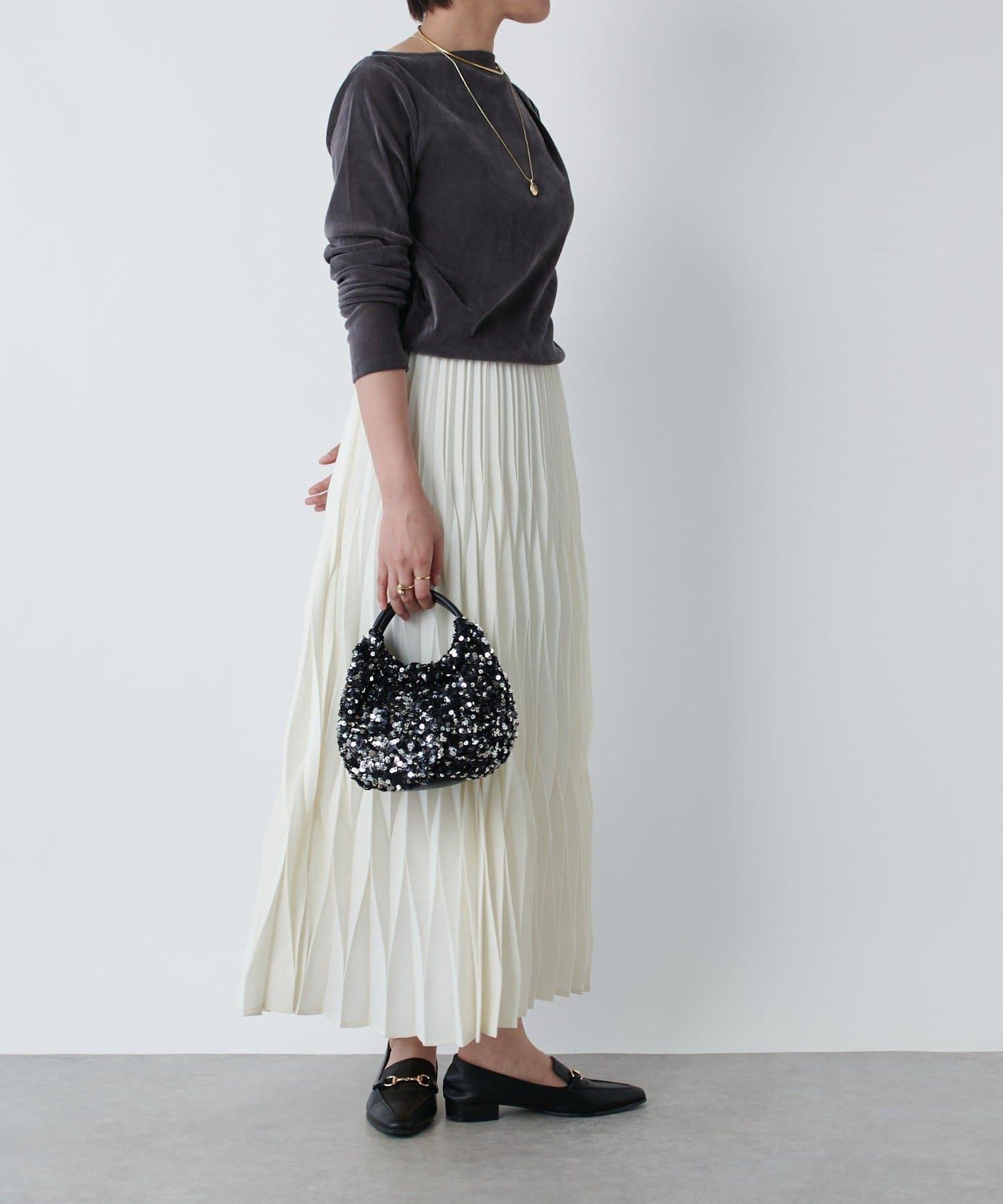 《腰部全鬆緊設計·優雅顯瘦◎》褶皺半身裙