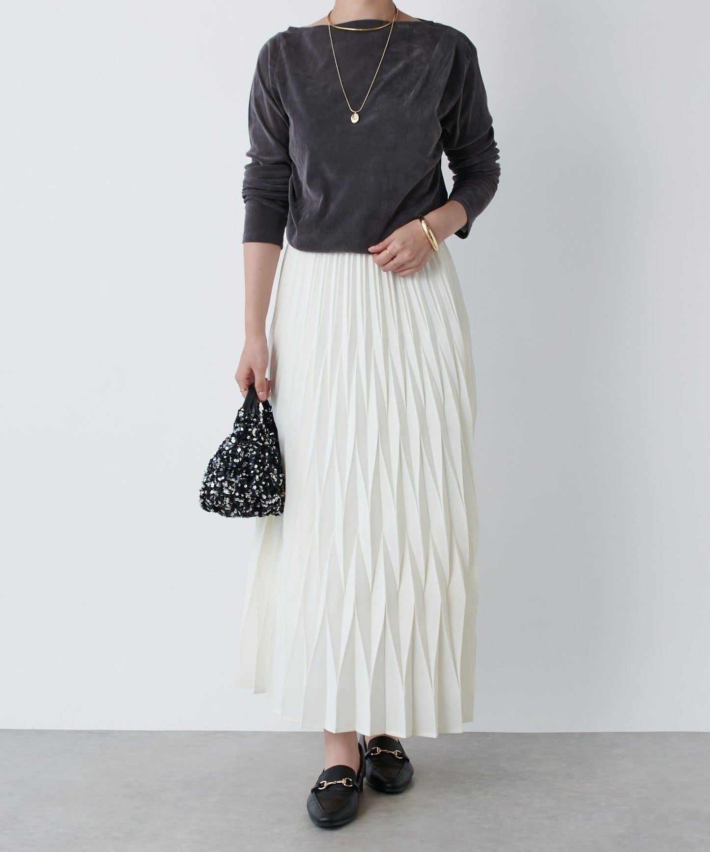 《腰部全鬆緊設計·優雅顯瘦◎》褶皺半身裙