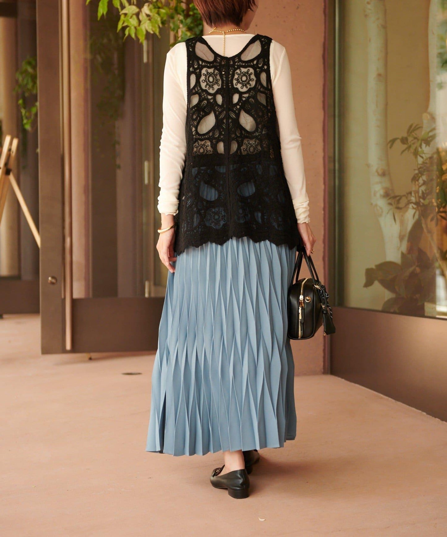 《腰部全鬆緊設計·優雅顯瘦◎》褶皺半身裙