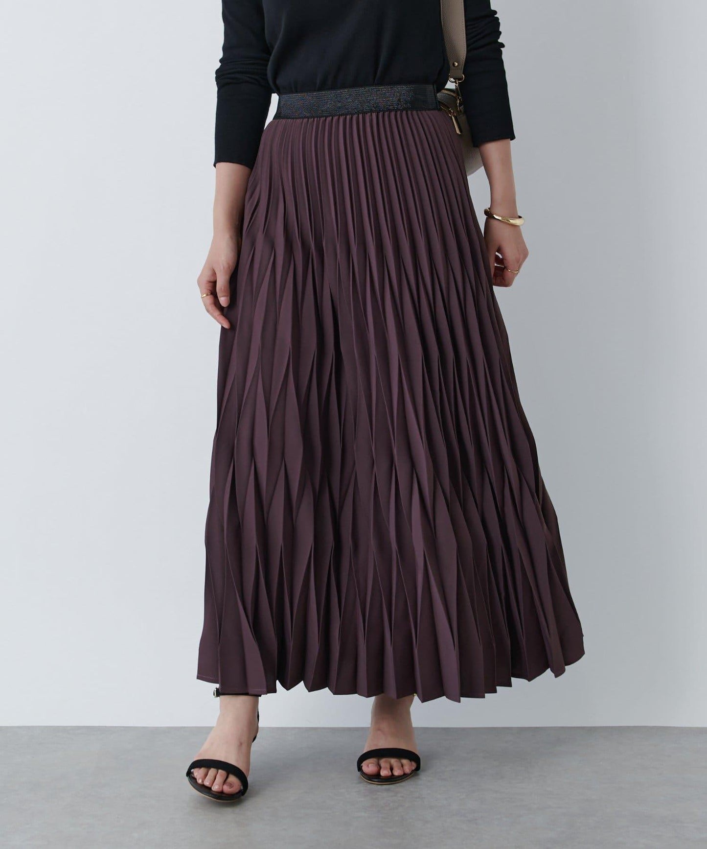 《腰部全鬆緊設計·優雅顯瘦◎》褶皺半身裙