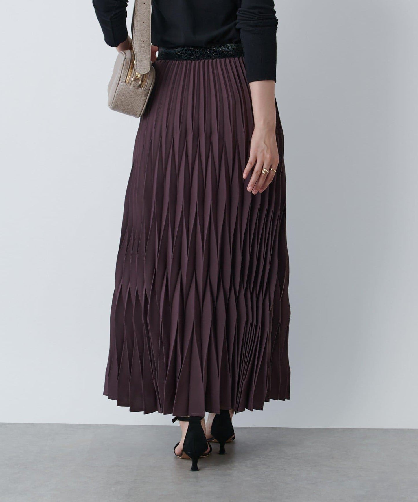 《腰部全鬆緊設計·優雅顯瘦◎》褶皺半身裙