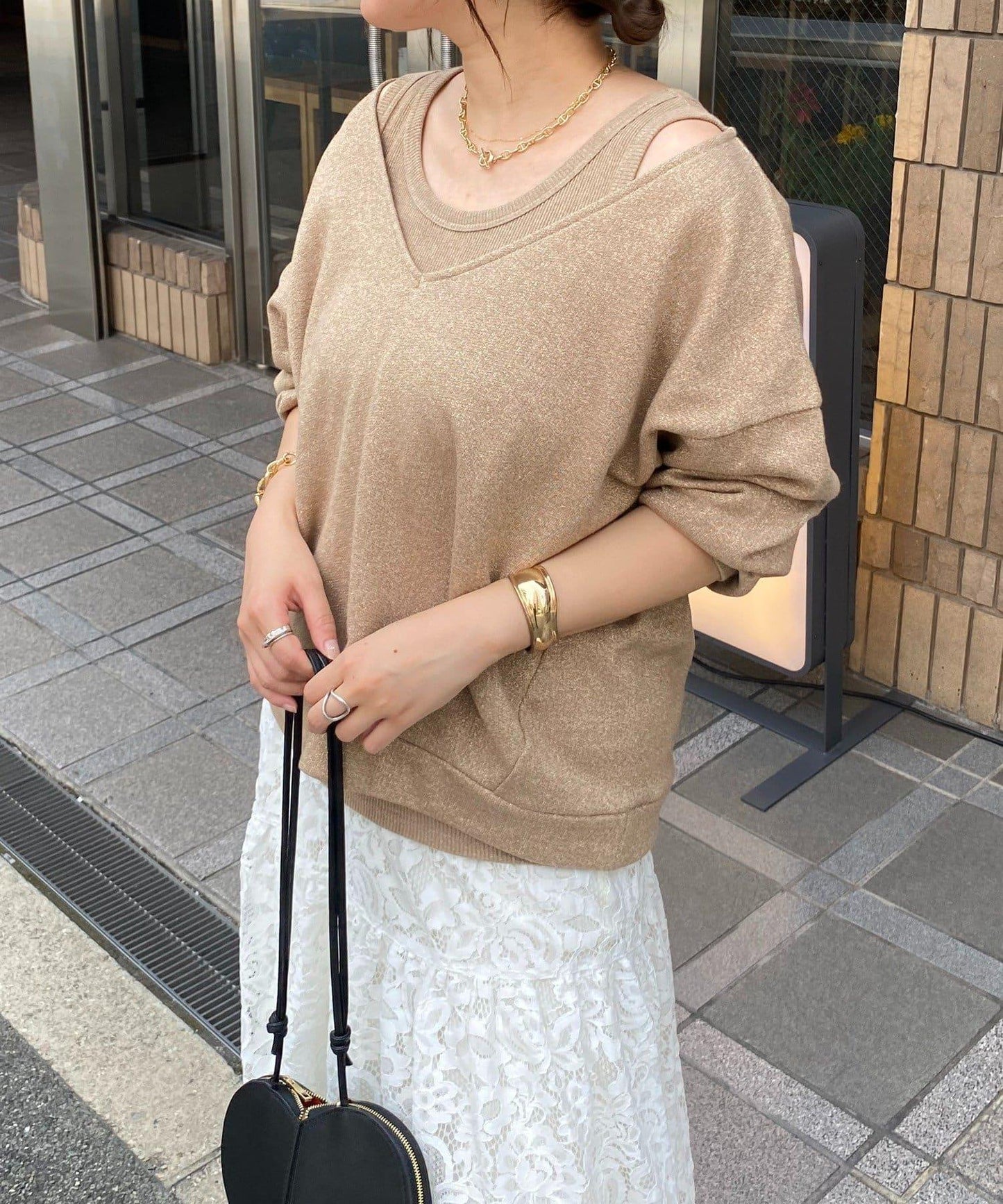 【櫻花企劃】閃亮衛衣背心套裝