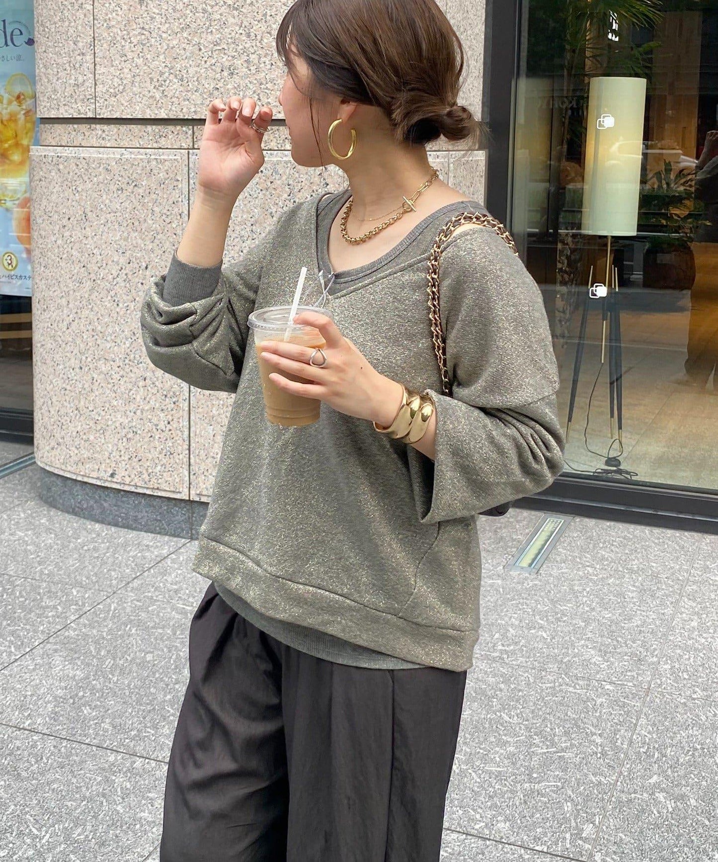 【櫻花企劃】閃亮衛衣背心套裝