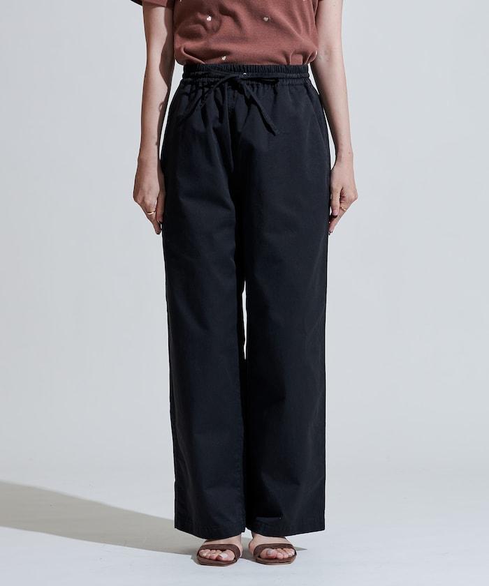 斜紋織物寬鬆直筒褲<可搭配套裝>