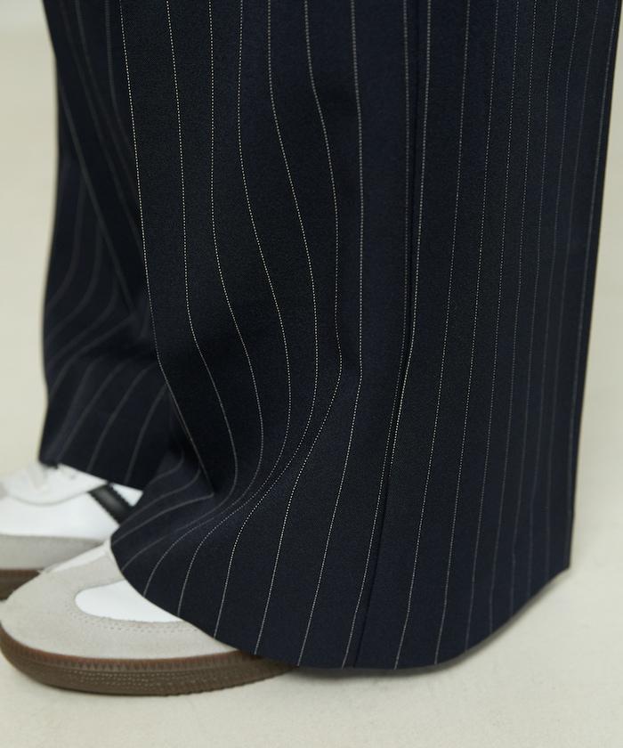 腰部收褶拼接休閒西褲褲子