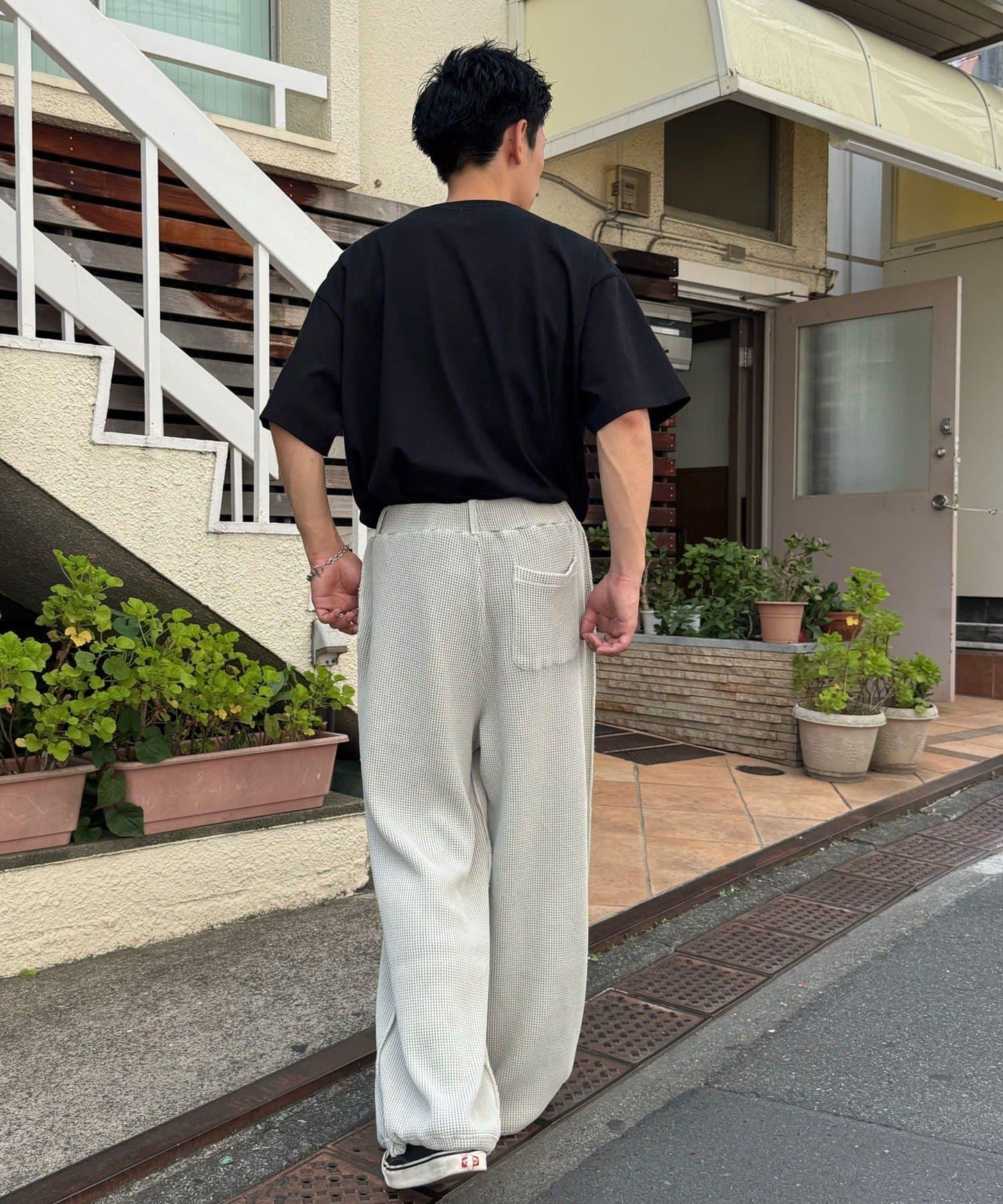 顏料呢衛衣寬鬆長褲