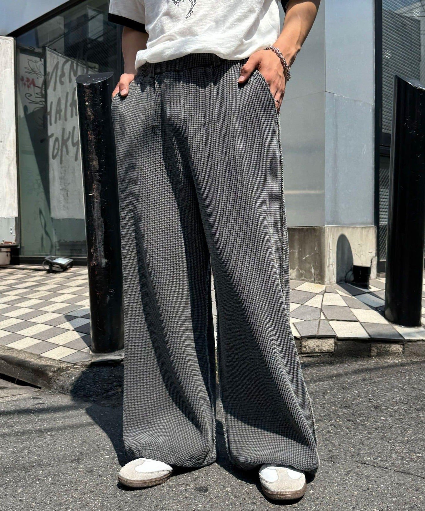 顏料呢衛衣寬鬆長褲