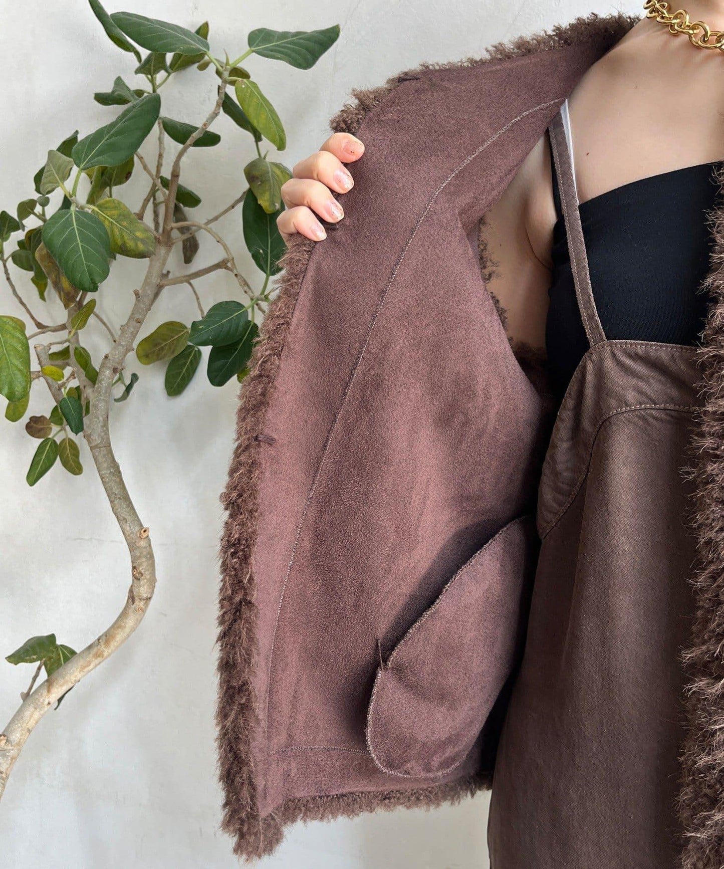 仿羊絨毛皮馬甲