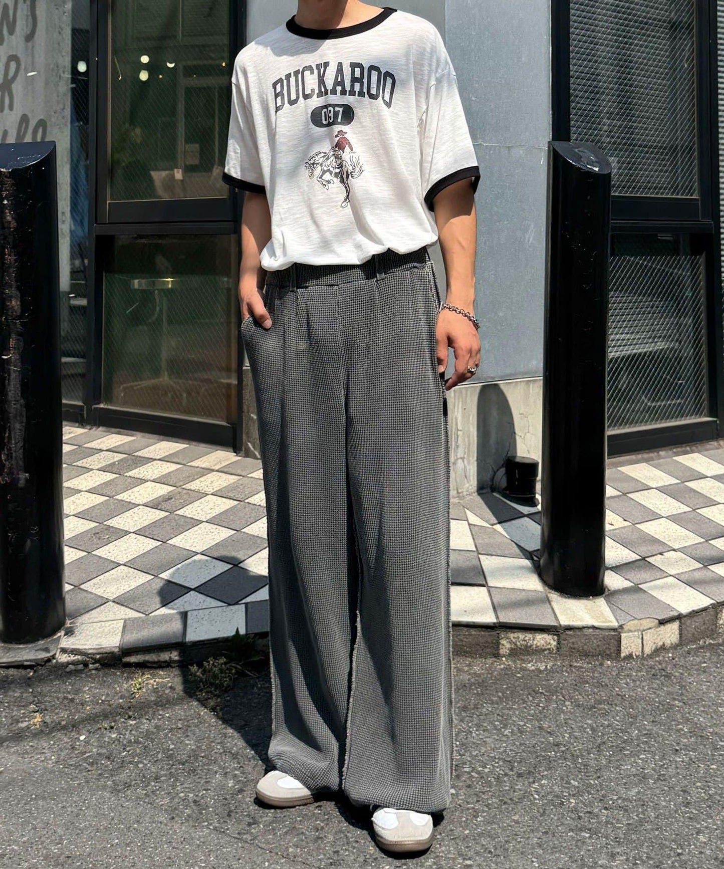 顏料呢衛衣寬鬆長褲