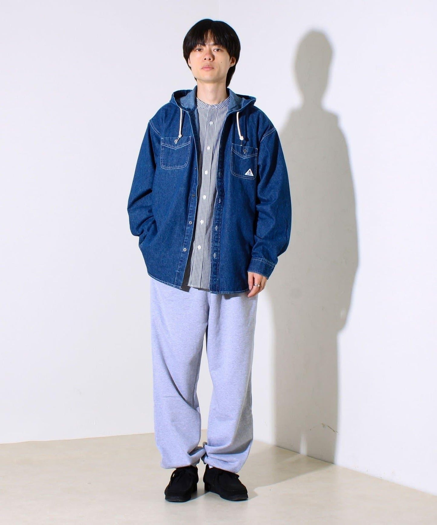 【GEVACO】牛仔帽衫 帶帽牛仔襯衫