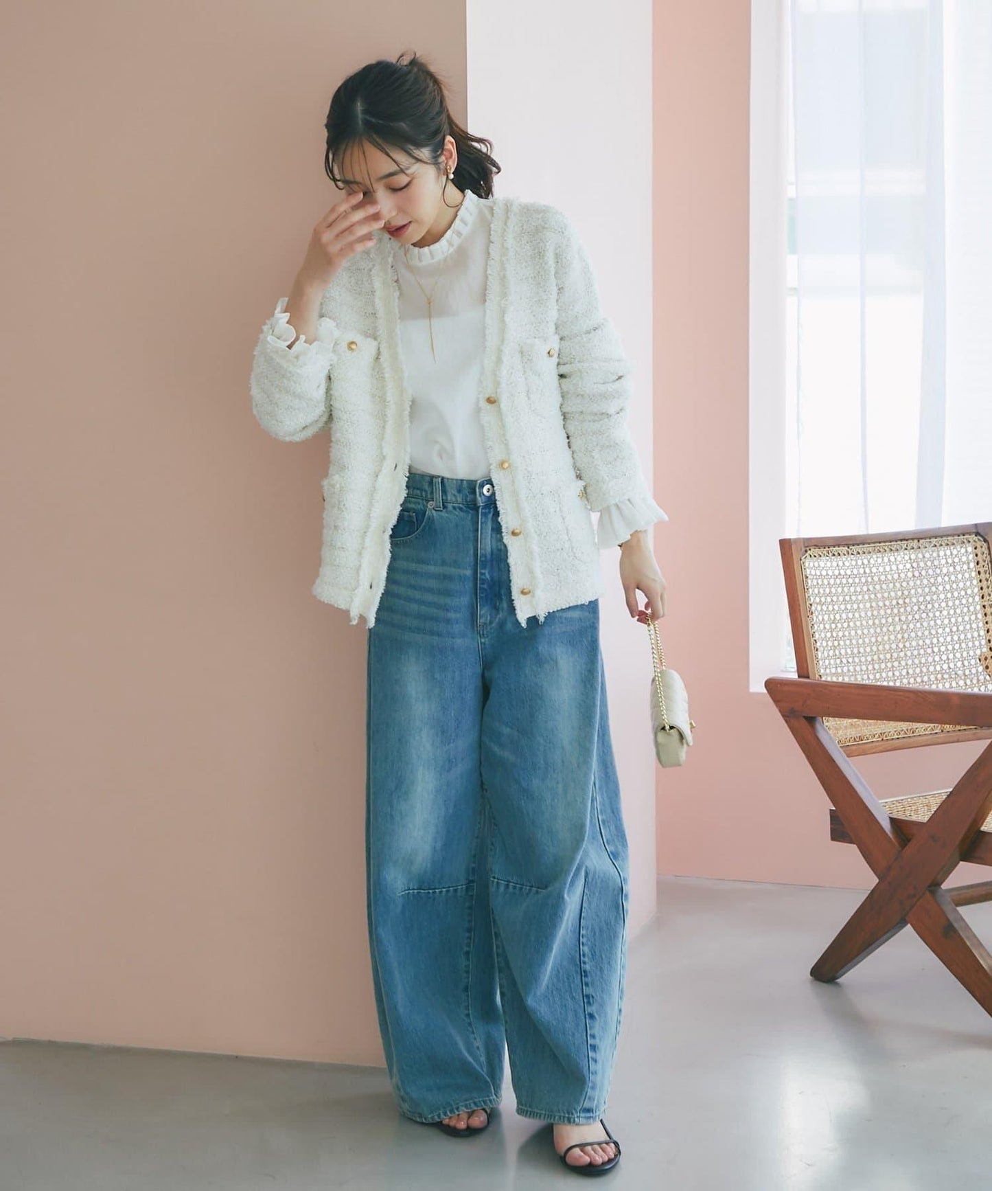 糖果色半透明蝙蝠袖襯衫