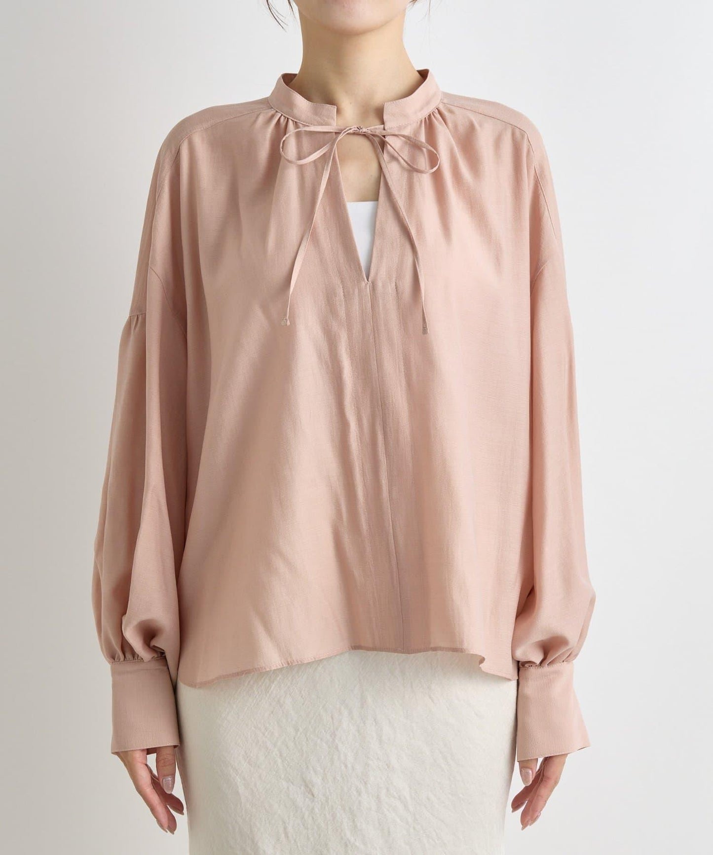 透視泡泡袖襯衫