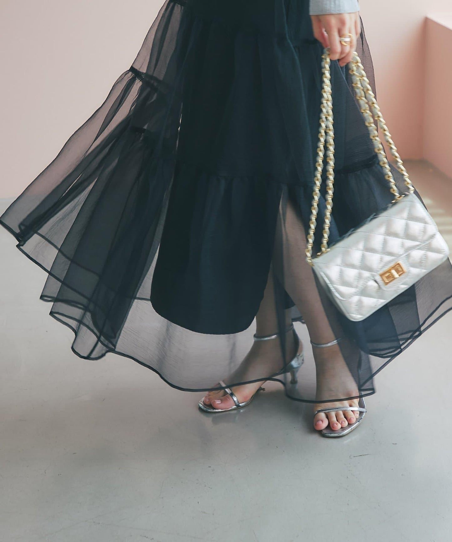 【好評款再版!】透明紗織層疊裙