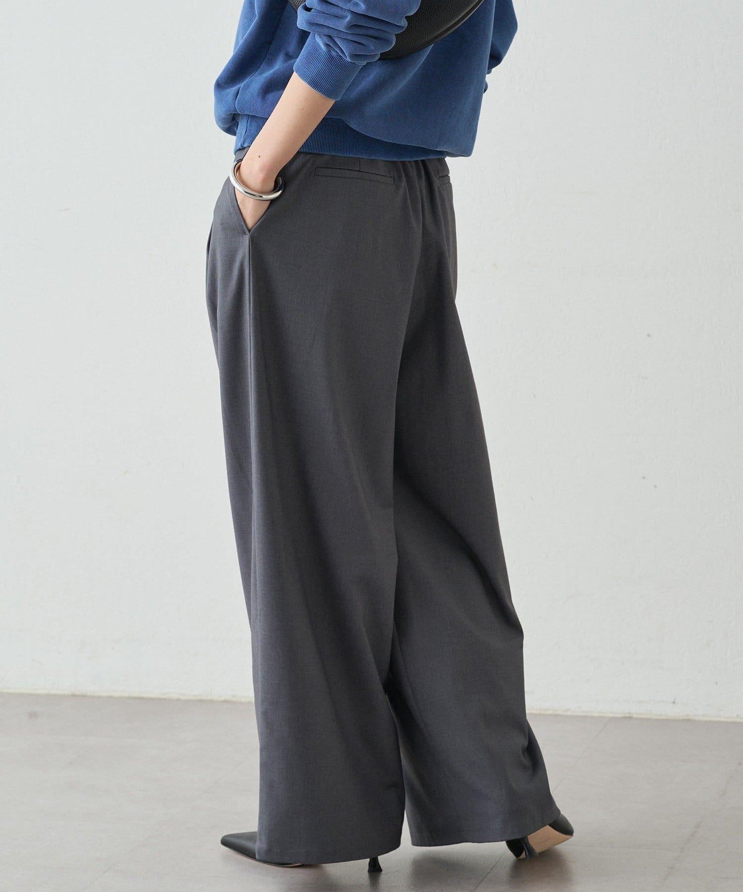 彈力高腰寬鬆褲