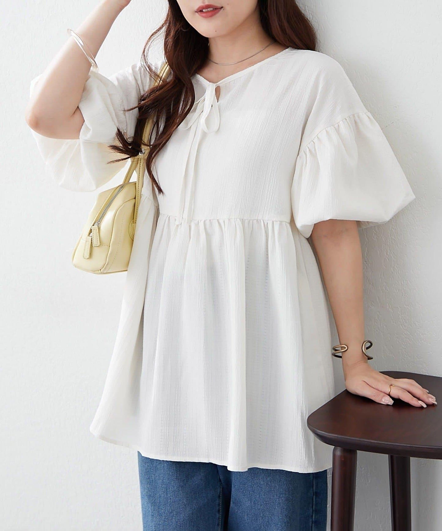 【前後2WAY】成年人楊柳長款襯衫