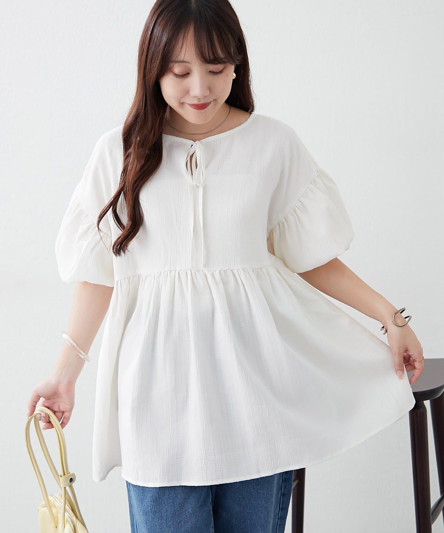 【前後2WAY】成年人楊柳長款襯衫