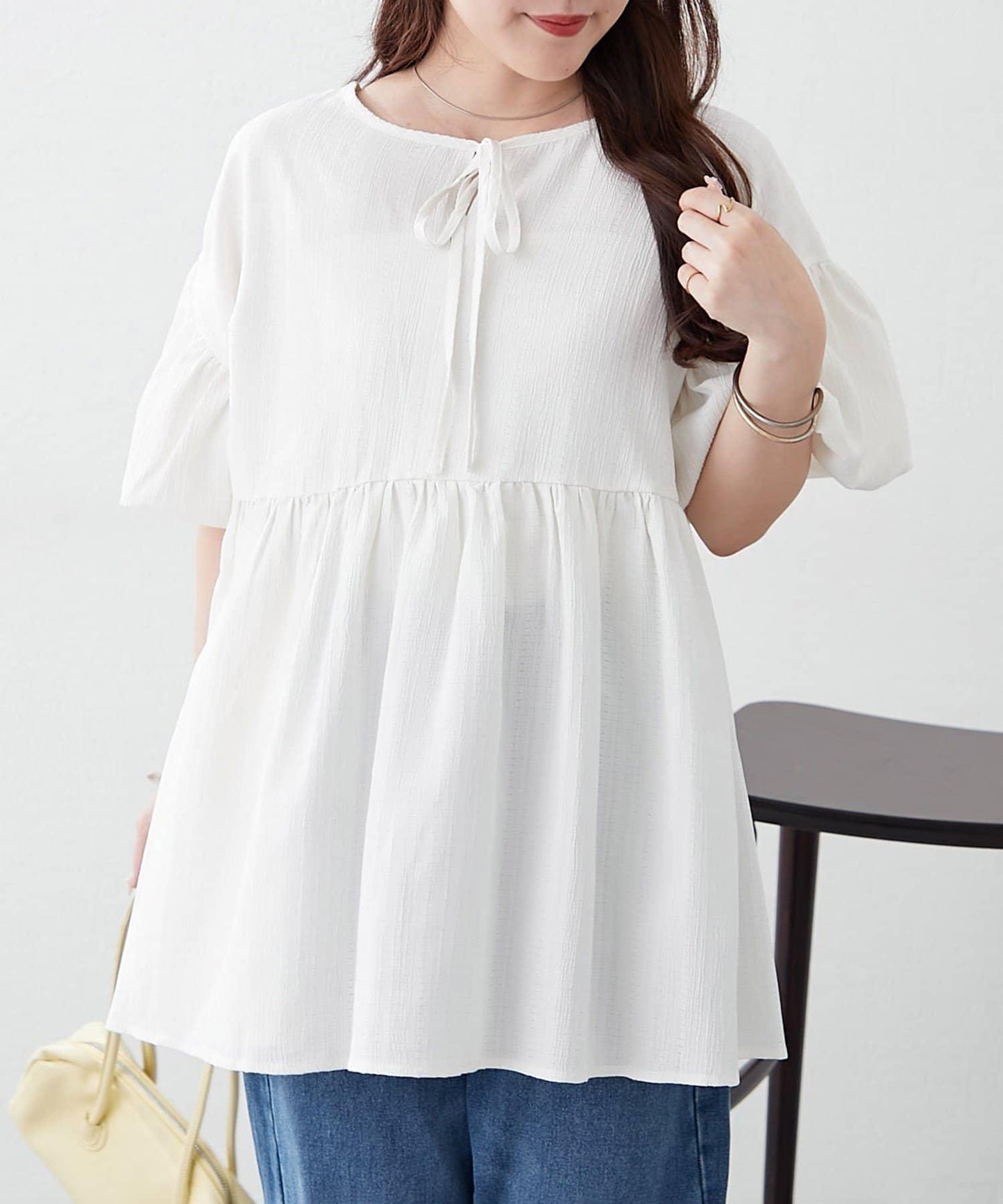 【前後2WAY】成年人楊柳長款襯衫