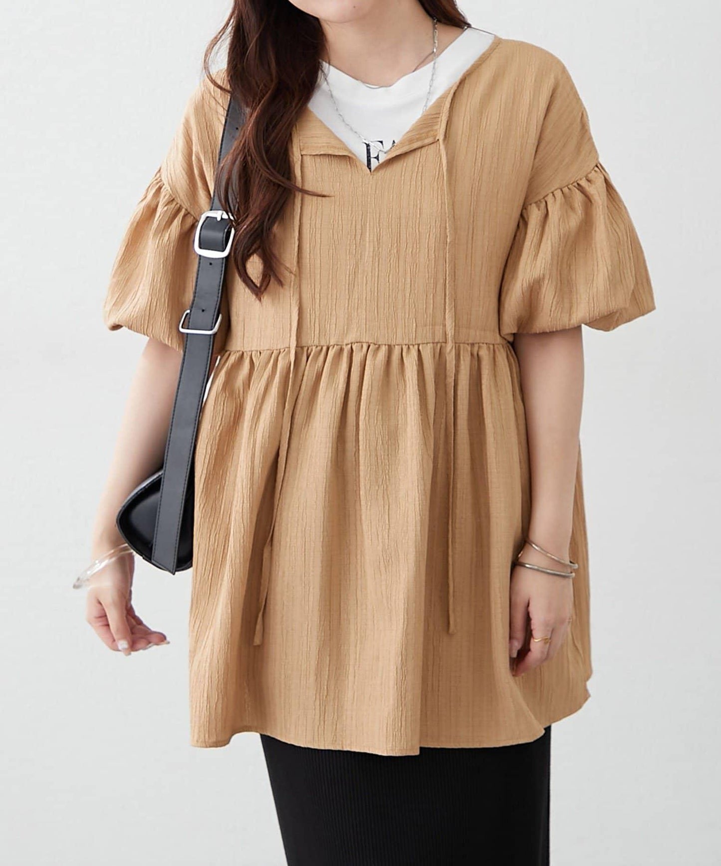 【前後2WAY】成年人楊柳長款襯衫